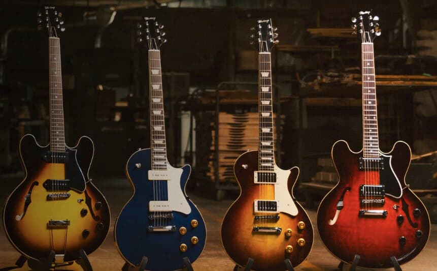 Heritage Custom Shop electric guitars in the workshop